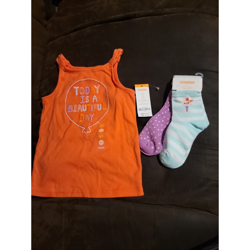 Gymboree pinwheel pastels Ballon beautiful day top 4t socks 4t 5t nwt